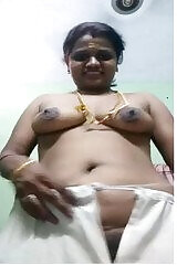 Horny Tamil Auntie Strips Her Clothes Off