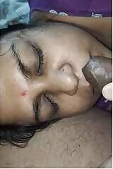 Super Sexy Stare Desi Bude Blowjob and Husband Cum On Her Face