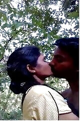 Horny Indian Cpl Kissing Outdoors