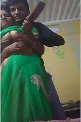 Sexy Desi Bhabhi Presses on Dewars chest and Bhabhi gets angry