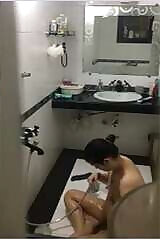 Horny NRI Mom Bathes in Hidden-Camera Video