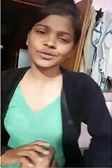 Shy Indian Girl Desi gets naked and shows her naked body to her lover for money