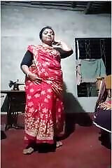 Desi Budi Undresses Her Sari Showing Her Tits And Pussy