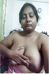 Horny Desi Anuntie Plays with her Big Boobs