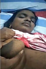 Girl with big tits pushing and jerking Loverboy