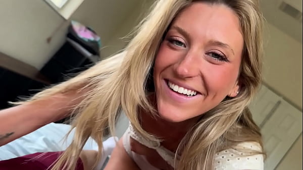 Hot blonde girlfriend experiences intimacy alone