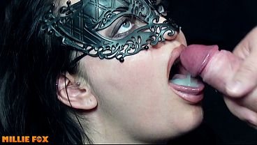 Milly swallows huge load of cum after rough sex session