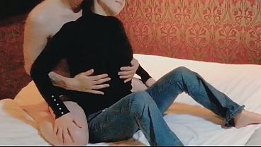 Lovingly caressing an busty wife wearing red panties home-made